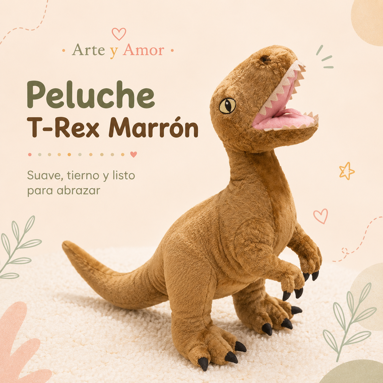 Peluche T-Rex Marrón