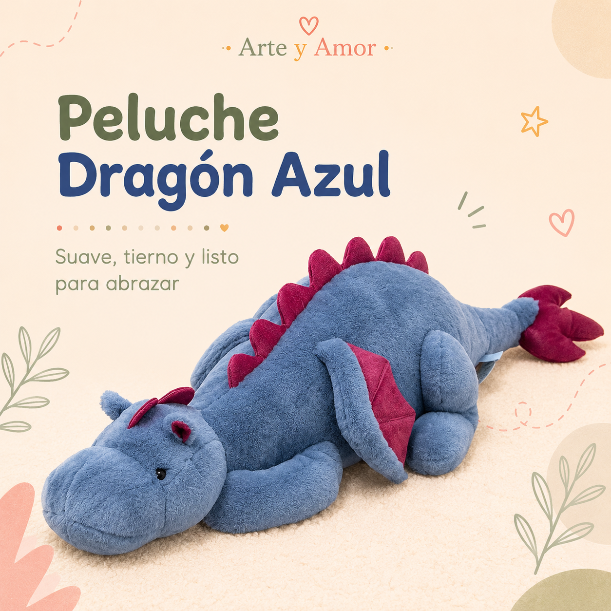 Peluche Dragón Azul